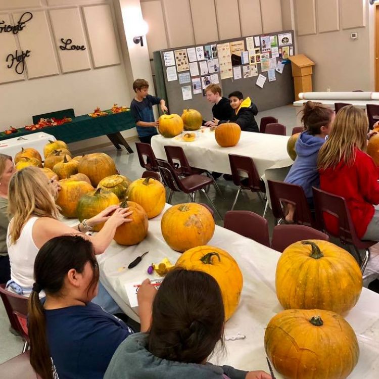 Pumpkin Carving Night for the Reformation Open House October 30th 2019 
